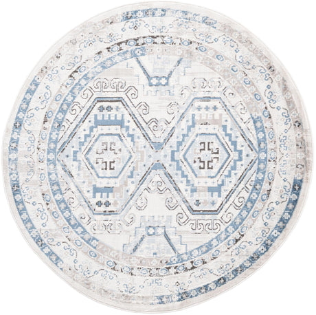 Gray Blue 5' 3 x 5' 3 Charlotte Round Area Rug 100% Polypropylene With Jute Backing Traditional Classical Durable Carpet for Living Dining Office Rooms for Sale at Rug Engine