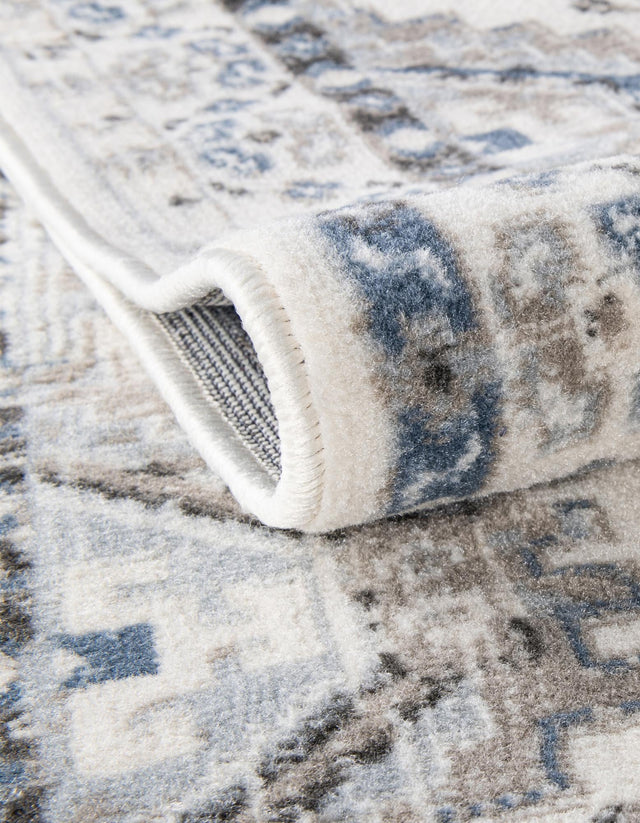 Gray Blue 3' 1 x 3' 1 Charlotte Round Area Rug 100% Polypropylene With Jute Backing Traditional Classical Durable Carpet for Living Dining Office Rooms for Sale at Rug Engine