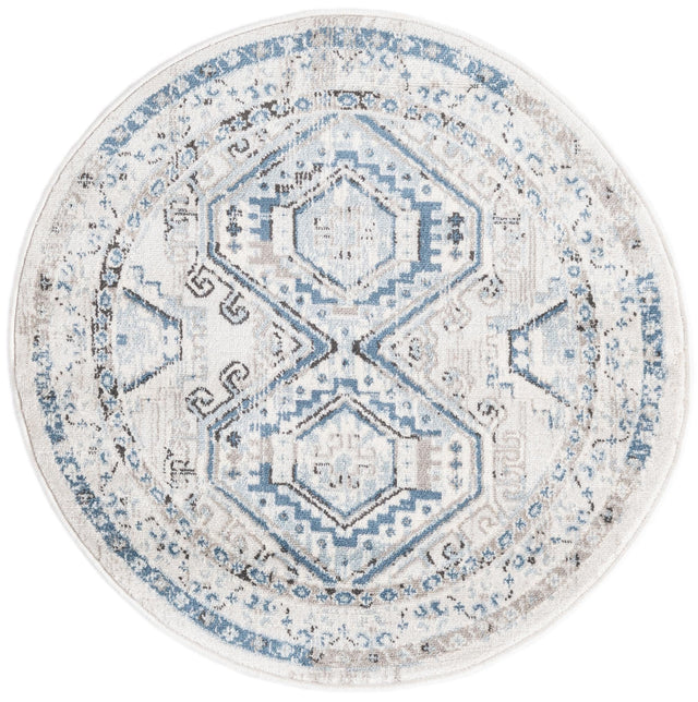 Gray Blue 3' 1 x 3' 1 Charlotte Round Area Rug 100% Polypropylene With Jute Backing Traditional Classical Durable Carpet for Living Dining Office Rooms for Sale at Rug Engine