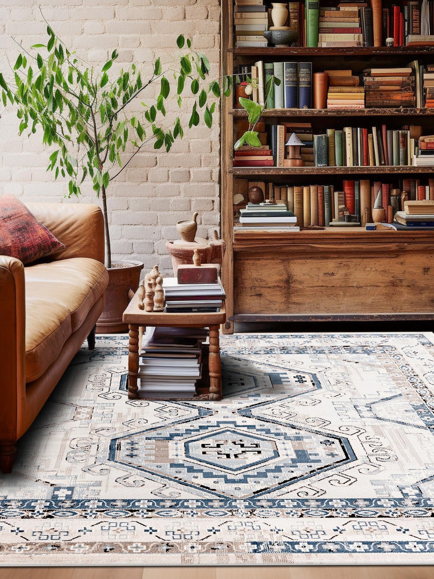 Gray Blue 4' 1 x 4' 1 Charlotte Square Area Rug 100% Polypropylene With Jute Backing Traditional Classical Durable Carpet for Living Dining Office Rooms for Sale at Rug Engine
