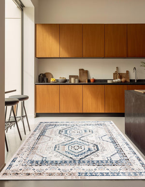 Gray Blue 7' 10 x 7' 10 Charlotte Square Area Rug 100% Polypropylene With Jute Backing Traditional Classical Durable Carpet for Living Dining Office Rooms for Sale at Rug Engine