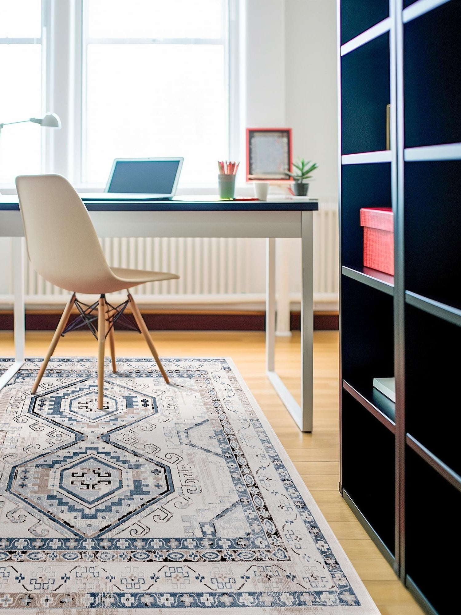 Gray Blue 4' 1 x 4' 1 Charlotte Square Area Rug 100% Polypropylene With Jute Backing Traditional Classical Durable Carpet for Living Dining Office Rooms for Sale at Rug Engine