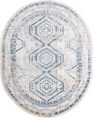 Gray Blue 7' 10 x 10' Charlotte Oval Area Rug 100% Polypropylene With Jute Backing Traditional Classical Durable Carpet for Living Dining Office Rooms for Sale at Rug Engine