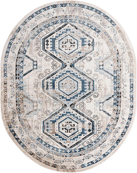 Gray Blue 7' 10 x 10' Charlotte Oval Area Rug 100% Polypropylene With Jute Backing Traditional Classical Durable Carpet for Living Dining Office Rooms for Sale at Rug Engine