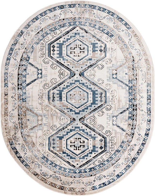Gray Blue 7' 10 x 10' Charlotte Oval Area Rug 100% Polypropylene With Jute Backing Traditional Classical Durable Carpet for Living Dining Office Rooms for Sale at Rug Engine