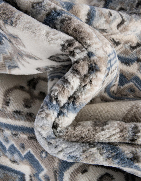 Gray Blue 5' 3 x 8' Charlotte Oval Area Rug 100% Polypropylene With Jute Backing Traditional Classical Durable Carpet for Living Dining Office Rooms for Sale at Rug Engine