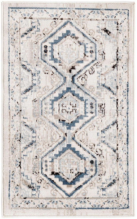 Gray Blue 2' x 3' 1 Charlotte Rectangle Area Rug 100% Polypropylene With Jute Backing Traditional Classical Durable Carpet for Living Dining Office Rooms for Sale at Rug Engine