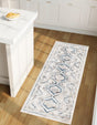 Gray Blue 3' 1 x 16' 5 Charlotte Runner Area Rug 100% Polypropylene With Jute Backing Traditional Classical Durable Carpet for Living Dining Office Rooms for Sale at Rug Engine