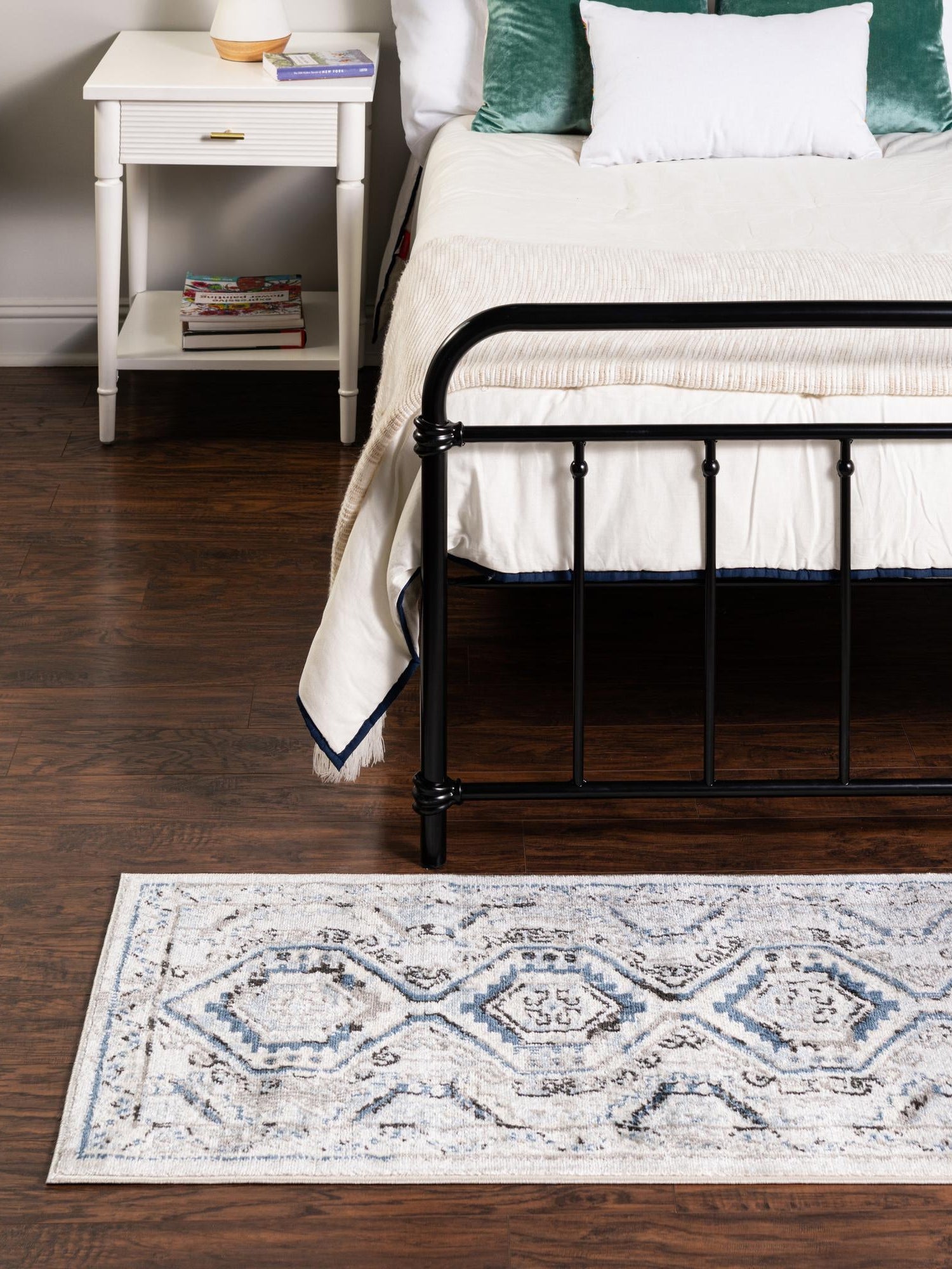 Gray Blue 3' 1 x 13' 1 Charlotte Runner Area Rug 100% Polypropylene With Jute Backing Traditional Classical Durable Carpet for Living Dining Office Rooms for Sale at Rug Engine
