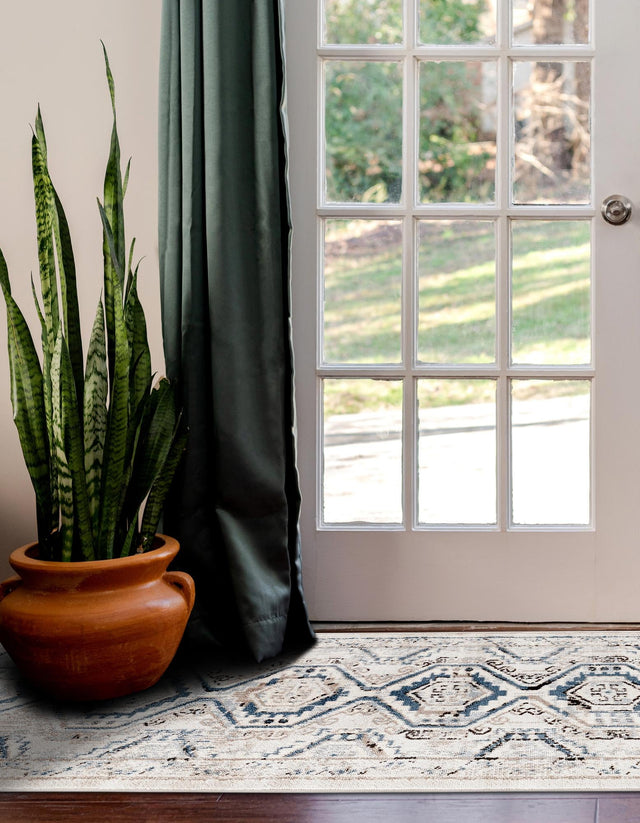 Gray Blue 2' x 10' Charlotte Runner Area Rug 100% Polypropylene With Jute Backing Traditional Classical Durable Carpet for Living Dining Office Rooms for Sale at Rug Engine