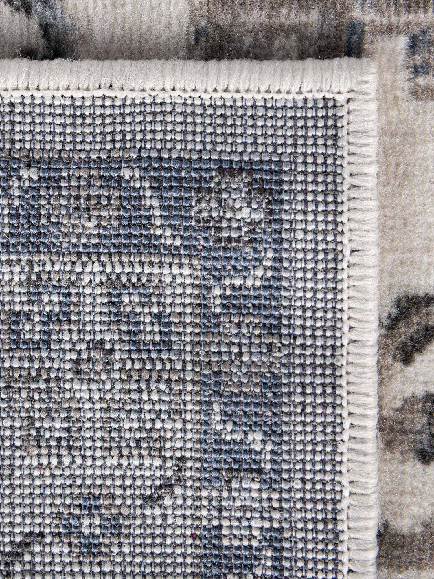 Gray Blue 2' x 10' Charlotte Runner Area Rug 100% Polypropylene With Jute Backing Traditional Classical Durable Carpet for Living Dining Office Rooms for Sale at Rug Engine