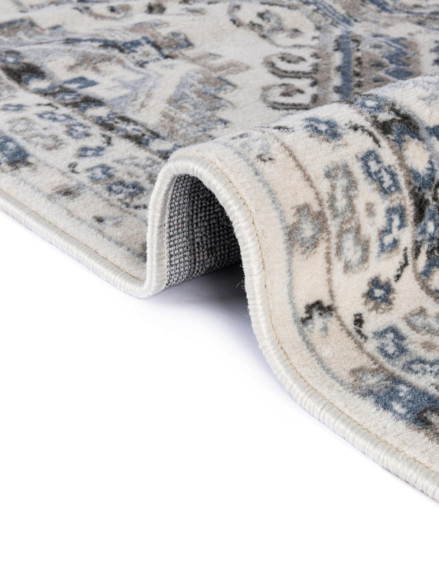 Gray Blue 2' x 6' 1 Charlotte Runner Area Rug 100% Polypropylene With Jute Backing Traditional Classical Durable Carpet for Living Dining Office Rooms for Sale at Rug Engine