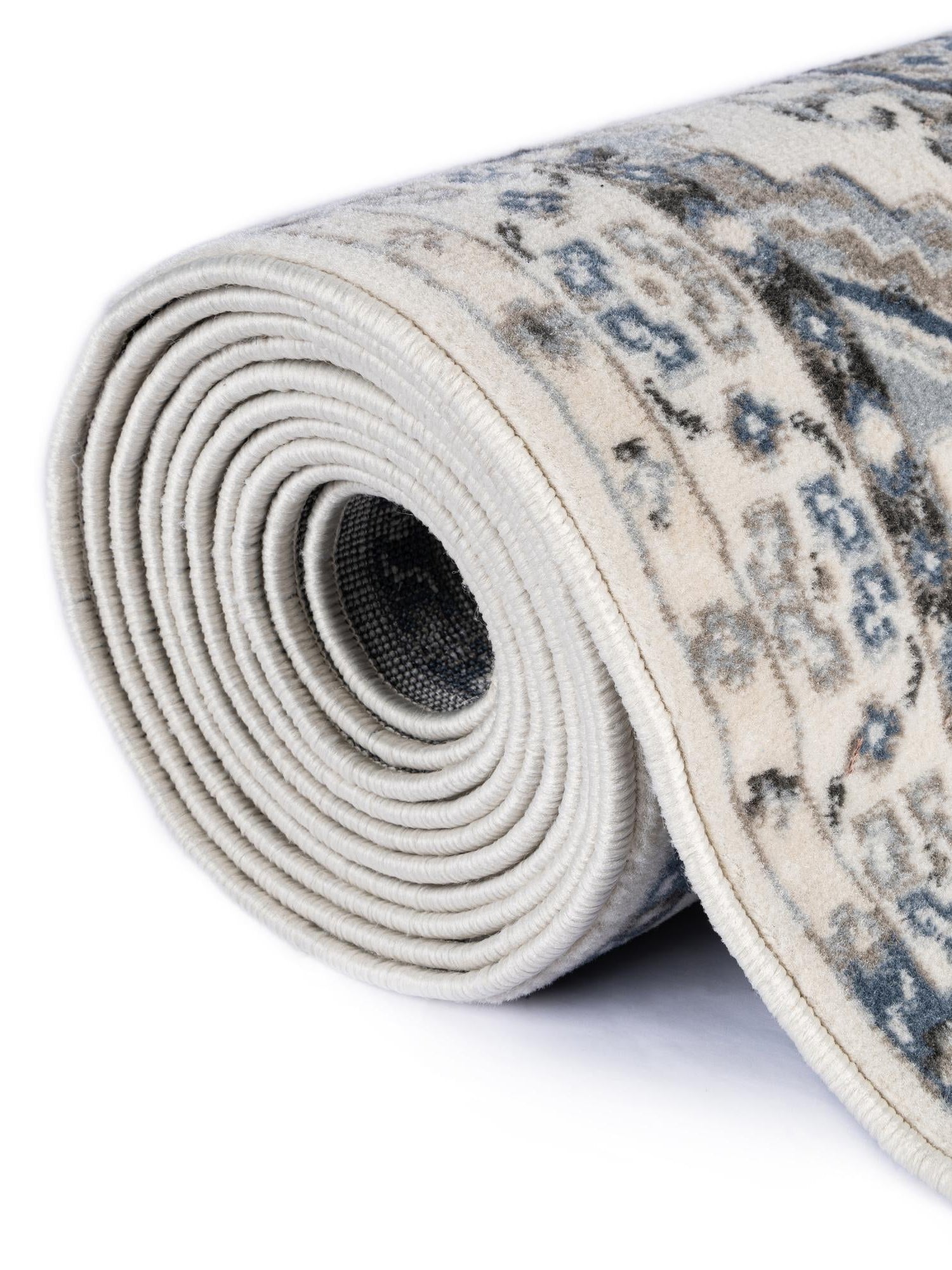 Gray Blue 2' x 10' Charlotte Runner Area Rug 100% Polypropylene With Jute Backing Traditional Classical Durable Carpet for Living Dining Office Rooms for Sale at Rug Engine