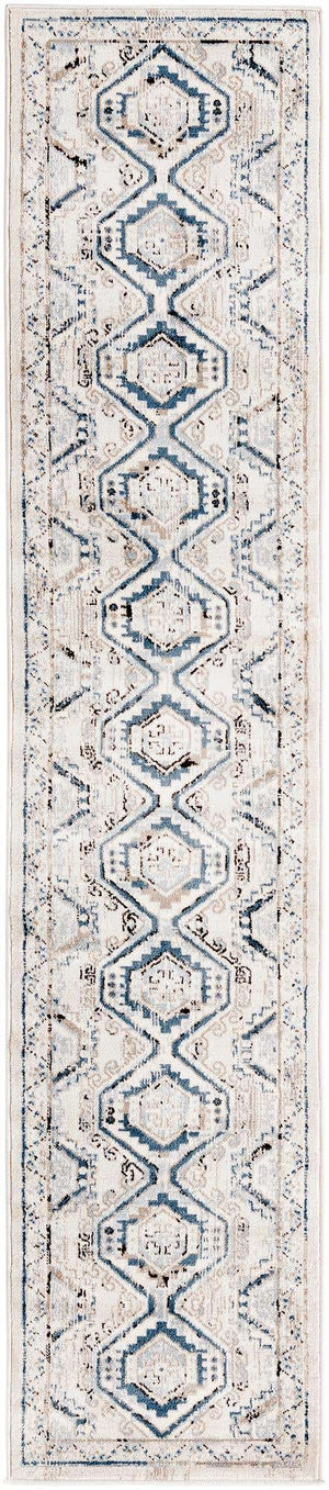 Gray Blue 2' x 10' Charlotte Runner Area Rug 100% Polypropylene With Jute Backing Traditional Classical Durable Carpet for Living Dining Office Rooms for Sale at Rug Engine