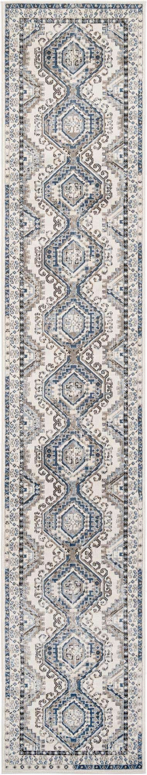 Gray Blue 3' 1 x 16' 5 Charlotte Runner Area Rug 100% Polypropylene With Jute Backing Traditional Classical Durable Carpet for Living Dining Office Rooms for Sale at Rug Engine