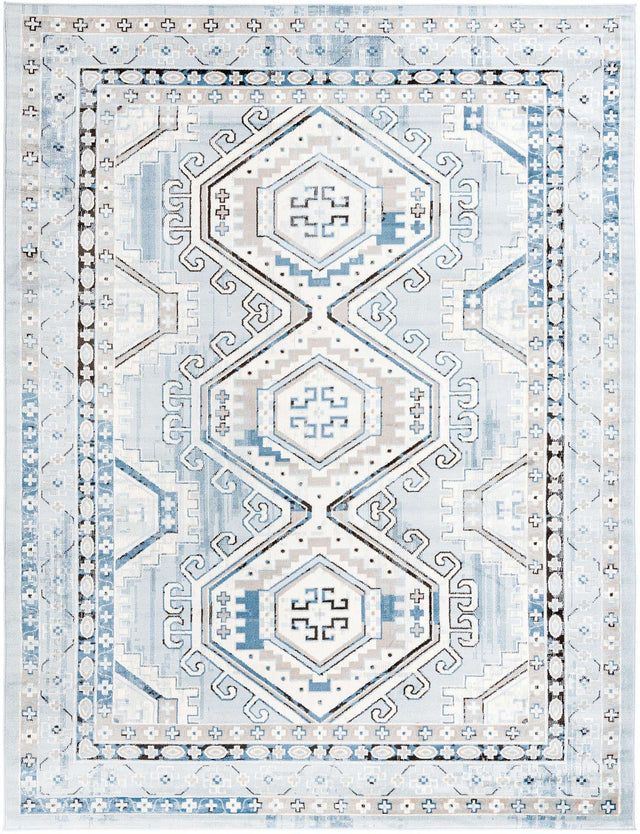 Aqua Blue 9' x 12' Charlotte Rectangle Area Rug 100% Polypropylene With Jute Backing Traditional Classical Durable Carpet for Living Dining Office Rooms for Sale at Rug Engine