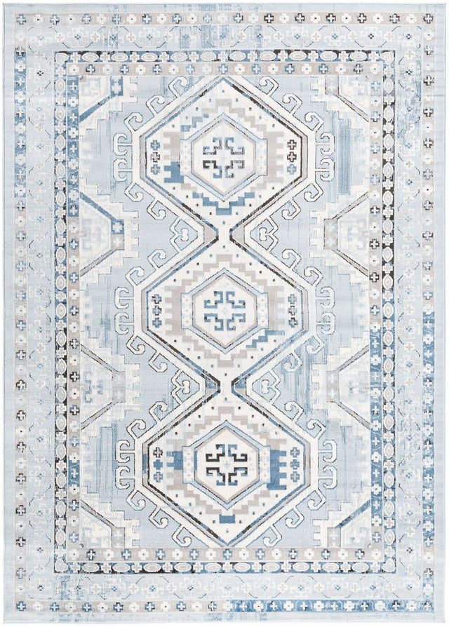Aqua Blue 7' 1 x 10' Charlotte Rectangle Area Rug 100% Polypropylene With Jute Backing Traditional Classical Durable Carpet for Living Dining Office Rooms for Sale at Rug Engine