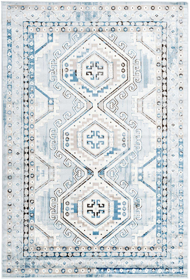 Aqua Blue 6' 1 x 9' Charlotte Rectangle Area Rug 100% Polypropylene With Jute Backing Traditional Classical Durable Carpet for Living Dining Office Rooms for Sale at Rug Engine
