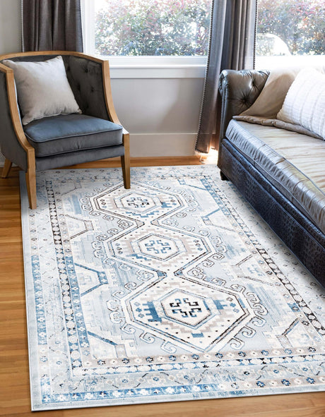 Aqua Blue 7' 1 x 10' Charlotte Rectangle Area Rug 100% Polypropylene With Jute Backing Traditional Classical Durable Carpet for Living Dining Office Rooms for Sale at Rug Engine