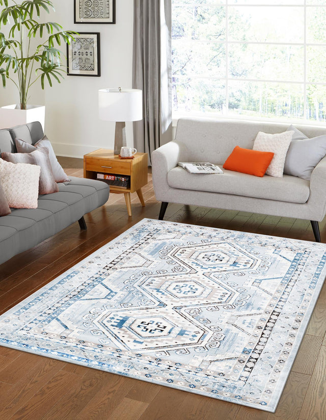 Aqua Blue 9' x 12' Charlotte Rectangle Area Rug 100% Polypropylene With Jute Backing Traditional Classical Durable Carpet for Living Dining Office Rooms for Sale at Rug Engine