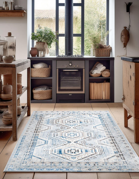 Aqua Blue 2' x 3' 1 Charlotte Rectangle Area Rug 100% Polypropylene With Jute Backing Traditional Classical Durable Carpet for Living Dining Office Rooms for Sale at Rug Engine