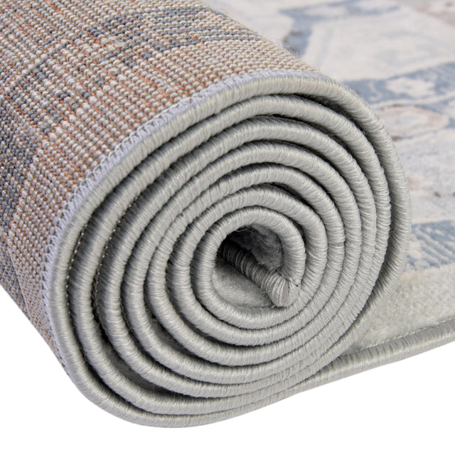 Aqua Blue 4' 1 x 6' 1 Charlotte Rectangle Area Rug 100% Polypropylene With Jute Backing Traditional Classical Durable Carpet for Living Dining Office Rooms for Sale at Rug Engine
