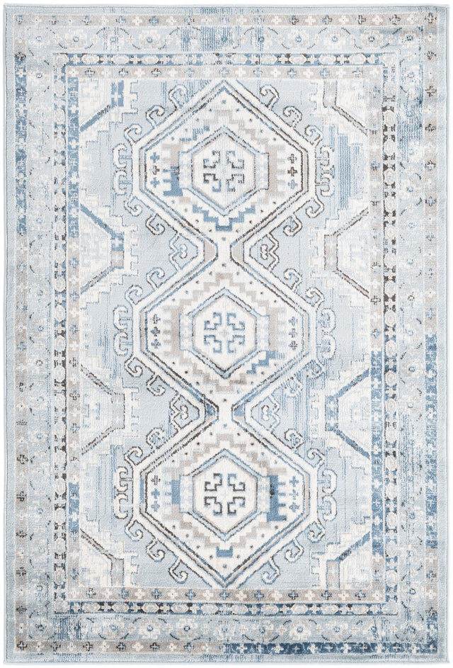 Aqua Blue 4' 1 x 6' 1 Charlotte Rectangle Area Rug 100% Polypropylene With Jute Backing Traditional Classical Durable Carpet for Living Dining Office Rooms for Sale at Rug Engine
