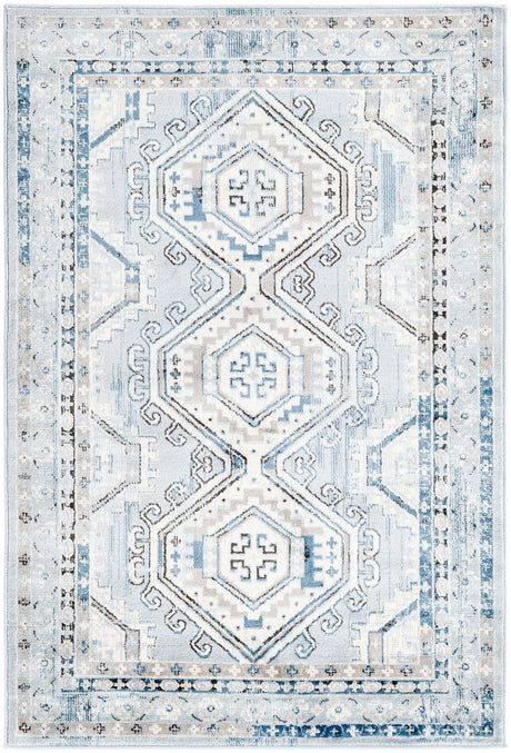 Aqua Blue 4' 1 x 6' 1 Charlotte Rectangle Area Rug 100% Polypropylene With Jute Backing Traditional Classical Durable Carpet for Living Dining Office Rooms for Sale at Rug Engine