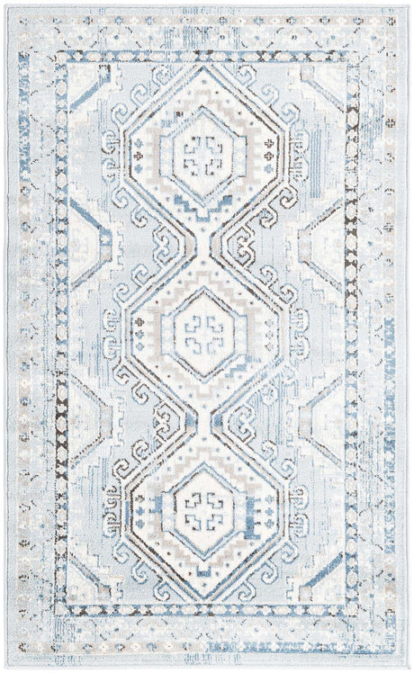Aqua Blue 3' 1 x 5' 3 Charlotte Rectangle Area Rug 100% Polypropylene With Jute Backing Traditional Classical Durable Carpet for Living Dining Office Rooms for Sale at Rug Engine