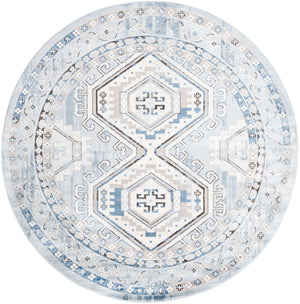 Aqua Blue 7' 10 x 7' 10 Charlotte Round Area Rug 100% Polypropylene With Jute Backing Traditional Classical Durable Carpet for Living Dining Office Rooms for Sale at Rug Engine