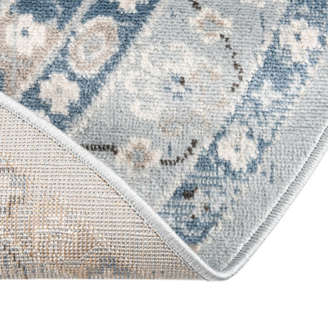 Aqua Blue 3' 1 x 3' 1 Charlotte Round Area Rug 100% Polypropylene With Jute Backing Traditional Classical Durable Carpet for Living Dining Office Rooms for Sale at Rug Engine