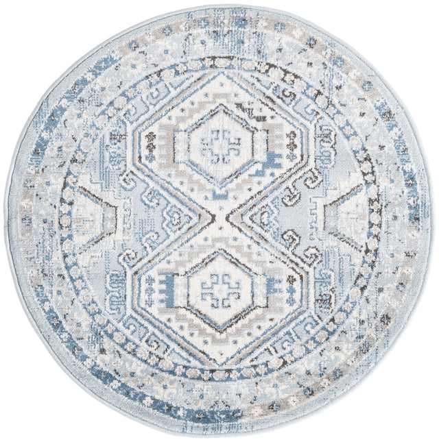 Aqua Blue 3' 1 x 3' 1 Charlotte Round Area Rug 100% Polypropylene With Jute Backing Traditional Classical Durable Carpet for Living Dining Office Rooms for Sale at Rug Engine