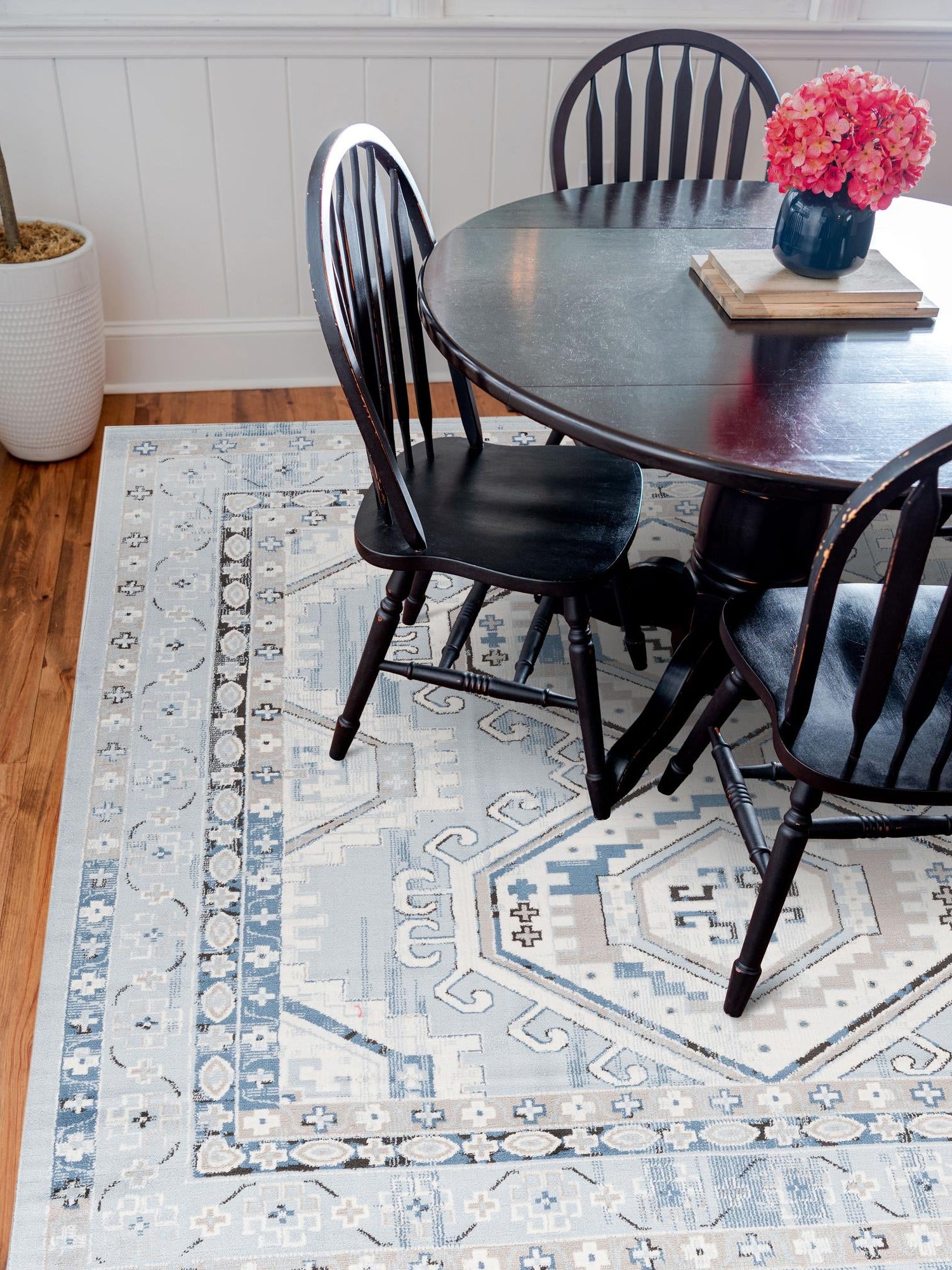 Aqua Blue 7' 10 x 7' 10 Charlotte Square Area Rug 100% Polypropylene With Jute Backing Traditional Classical Durable Carpet for Living Dining Office Rooms for Sale at Rug Engine