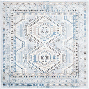 Aqua Blue 5' 3 x 5' 3 Charlotte Square Area Rug 100% Polypropylene With Jute Backing Traditional Classical Durable Carpet for Living Dining Office Rooms for Sale at Rug Engine