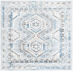 Aqua Blue 4' 1 x 4' 1 Charlotte Square Area Rug 100% Polypropylene With Jute Backing Traditional Classical Durable Carpet for Living Dining Office Rooms for Sale at Rug Engine