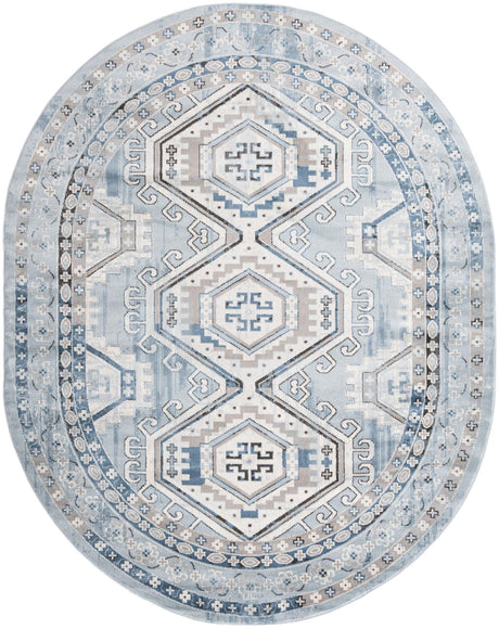Aqua Blue 7' 10 x 10' Charlotte Oval Area Rug 100% Polypropylene With Jute Backing Traditional Classical Durable Carpet for Living Dining Office Rooms for Sale at Rug Engine