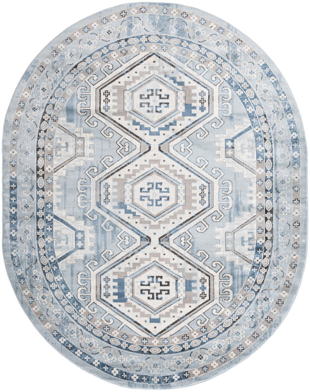 Aqua Blue 7' 10 x 10' Charlotte Oval Area Rug 100% Polypropylene With Jute Backing Traditional Classical Durable Carpet for Living Dining Office Rooms for Sale at Rug Engine