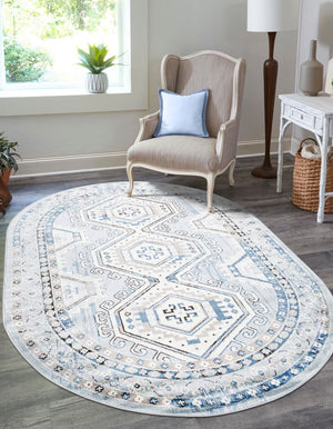 Aqua Blue 7' 10 x 10' Charlotte Oval Area Rug 100% Polypropylene With Jute Backing Traditional Classical Durable Carpet for Living Dining Office Rooms for Sale at Rug Engine