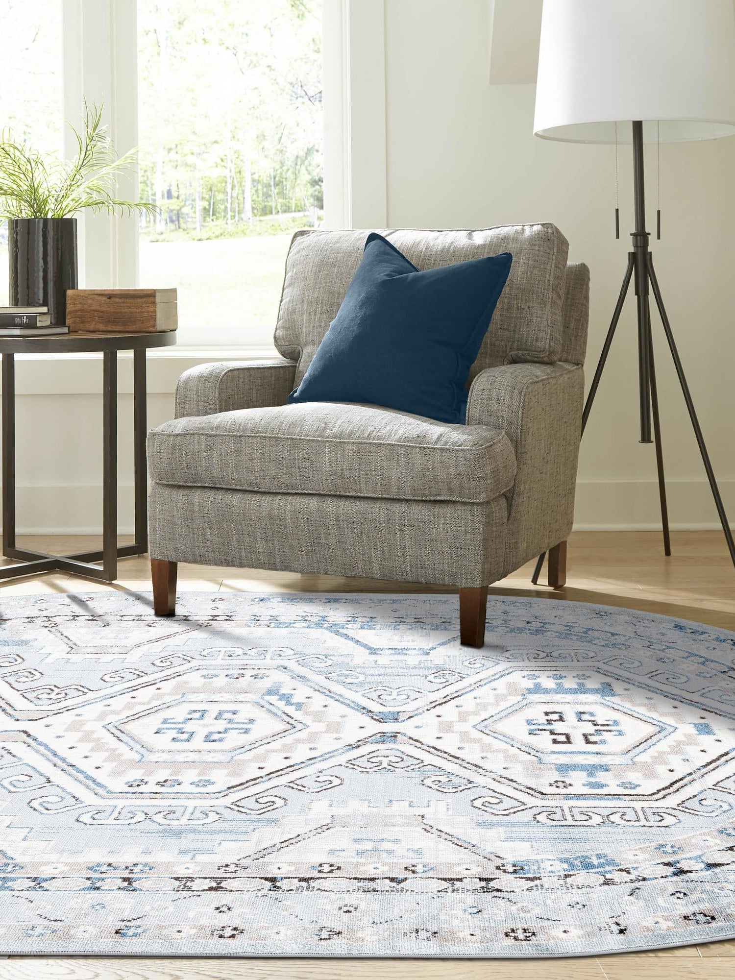 Aqua Blue 5' 3 x 8' Charlotte Oval Area Rug 100% Polypropylene With Jute Backing Traditional Classical Durable Carpet for Living Dining Office Rooms for Sale at Rug Engine