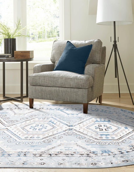 Aqua Blue 4' 1 x 6' 1 Charlotte Oval Area Rug 100% Polypropylene With Jute Backing Traditional Classical Durable Carpet for Living Dining Office Rooms for Sale at Rug Engine