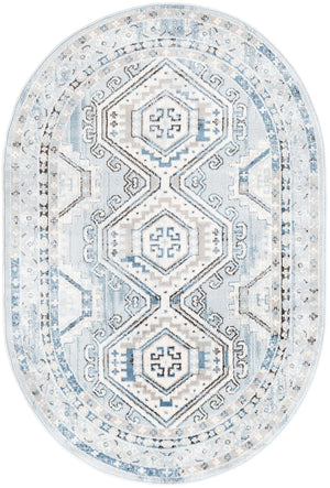 Aqua Blue 4' 1 x 6' 1 Charlotte Oval Area Rug 100% Polypropylene With Jute Backing Traditional Classical Durable Carpet for Living Dining Office Rooms for Sale at Rug Engine