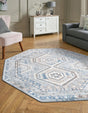 Aqua Blue 7' 10 x 7' 10 Charlotte Octagon Area Rug 100% Polypropylene With Jute Backing Traditional Classical Durable Carpet for Living Dining Office Rooms for Sale at Rug Engine