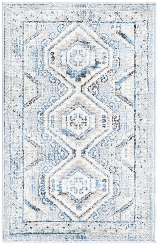 Aqua Blue 2' x 3' 1 Charlotte Rectangle Area Rug 100% Polypropylene With Jute Backing Traditional Classical Durable Carpet for Living Dining Office Rooms for Sale at Rug Engine