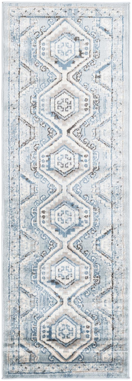 Aqua Blue 2' x 6' 1 Charlotte Runner Area Rug 100% Polypropylene With Jute Backing Traditional Classical Durable Carpet for Living Dining Office Rooms for Sale at Rug Engine