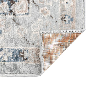 Aqua Blue 2' x 6' 1 Charlotte Runner Area Rug 100% Polypropylene With Jute Backing Traditional Classical Durable Carpet for Living Dining Office Rooms for Sale at Rug Engine