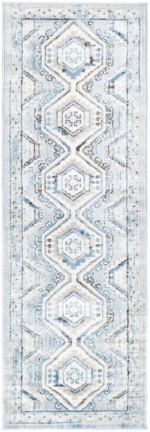 Aqua Blue 2' x 6' 1 Charlotte Runner Area Rug 100% Polypropylene With Jute Backing Traditional Classical Durable Carpet for Living Dining Office Rooms for Sale at Rug Engine