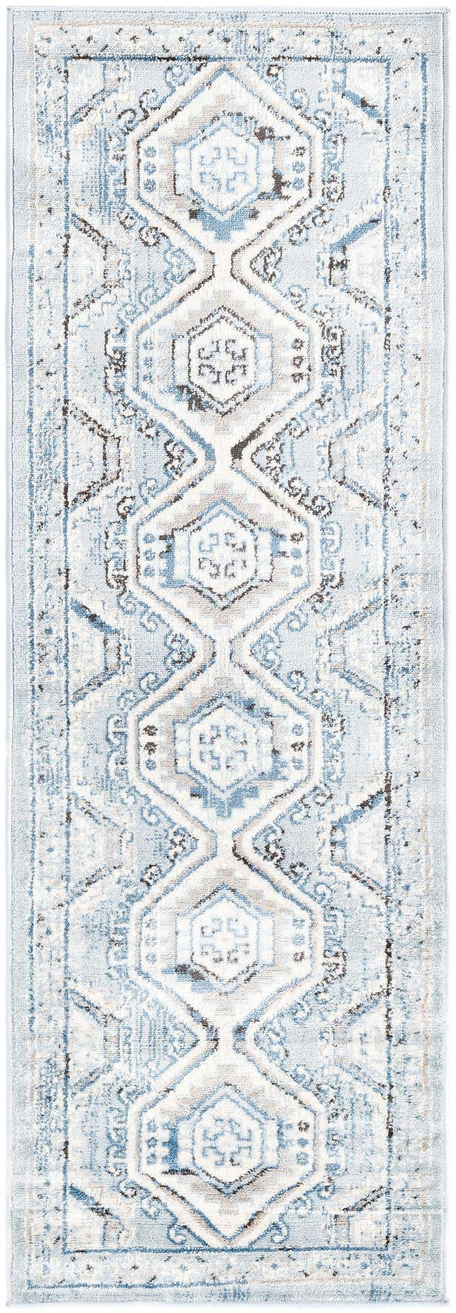 Aqua Blue 2' x 6' 1 Charlotte Runner Area Rug 100% Polypropylene With Jute Backing Traditional Classical Durable Carpet for Living Dining Office Rooms for Sale at Rug Engine