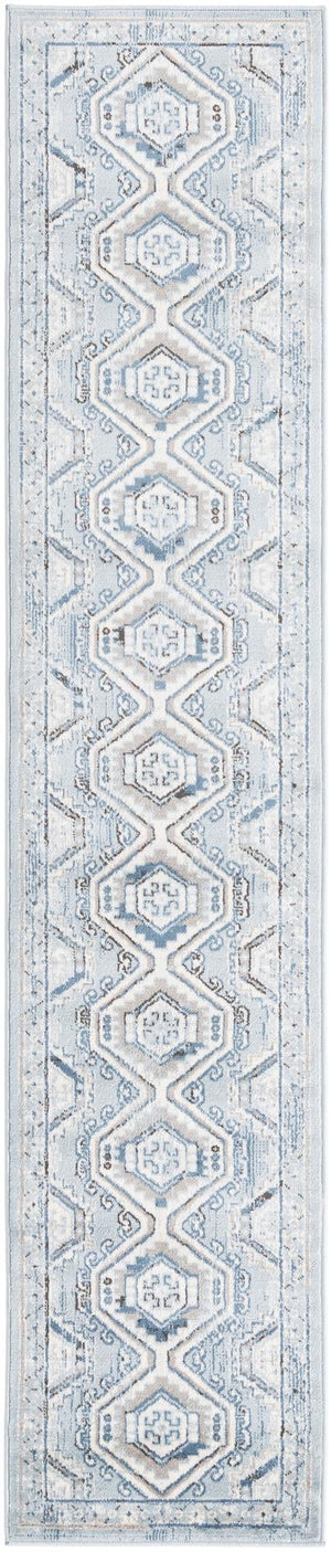 Aqua Blue 2' x 10' Charlotte Runner Area Rug 100% Polypropylene With Jute Backing Traditional Classical Durable Carpet for Living Dining Office Rooms for Sale at Rug Engine