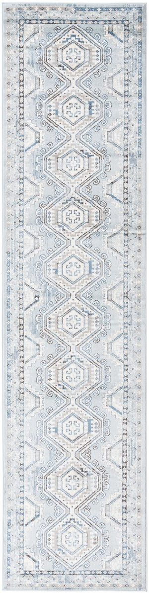 Aqua Blue 3' 1 x 13' 1 Charlotte Runner Area Rug 100% Polypropylene With Jute Backing Traditional Classical Durable Carpet for Living Dining Office Rooms for Sale at Rug Engine