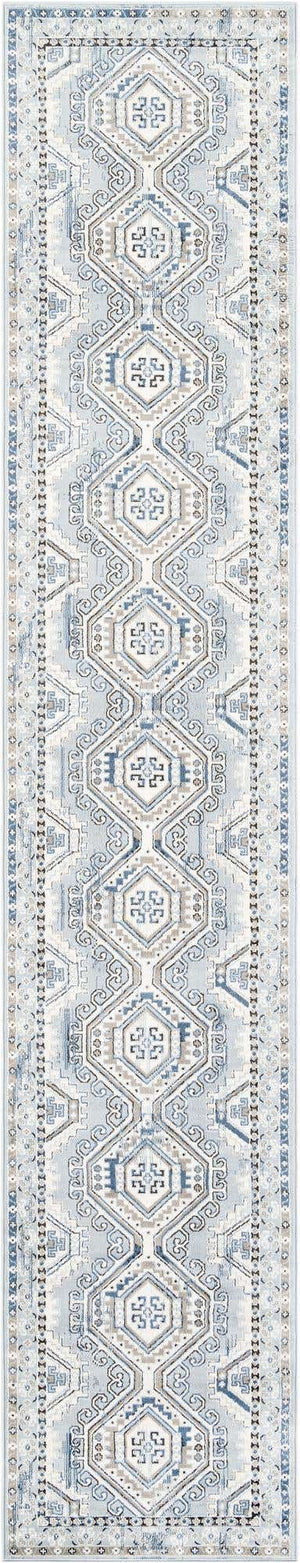Aqua Blue 3' 1 x 16' 5 Charlotte Runner Area Rug 100% Polypropylene With Jute Backing Traditional Classical Durable Carpet for Living Dining Office Rooms for Sale at Rug Engine